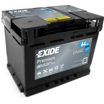 Exide Premium 64Ah 640A jobb+ Autó Akkumulátor (EA640) 