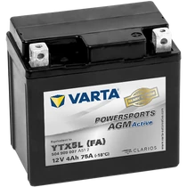 Motor Akkumulátor Varta Powersports AGM Active YTX5L-4  12V 4Ah 75A jobb+ gyárilag üzembehelyezett (504909007A512)
