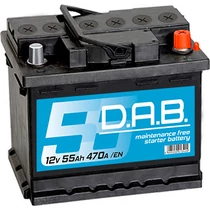 DAB 12V 55Ah 470A jobb+ akkumulátor