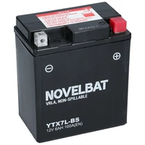 Novelbat AGM YTX7L-BS 12V 6Ah 100A jobb+ gyárilag üzembehelyezett motorkerékpár akkumulátor