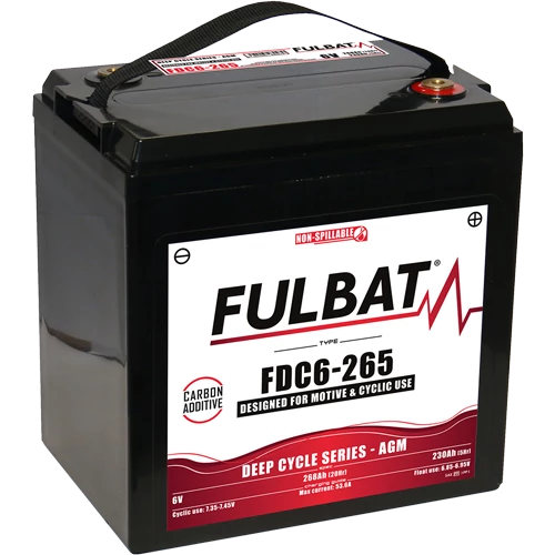 FULBAT Deep Cycle AGM Carbon Battery 6V C5/230Ah C20/268Ah