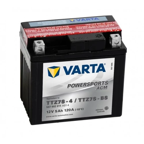 Motor Akkumulátor Varta Powersports AGM YZ7S-BS 12V 5Ah 120A jobb+ (505 902 012)