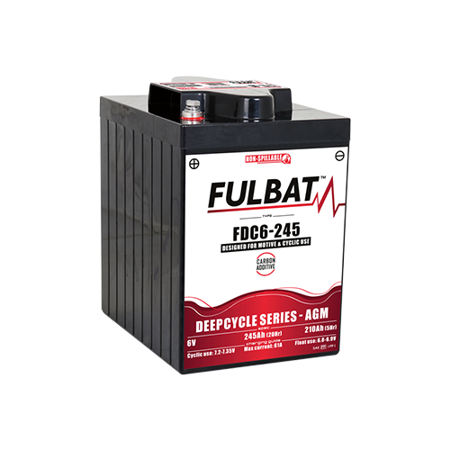 FULBAT Deep Cycle AGM Carbon Battery 6V C5/210Ah C/245Ah
