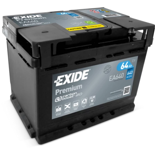 Autó Akkumulátor Exide Premium EA640 64Ah 640A right+ (EA640) 