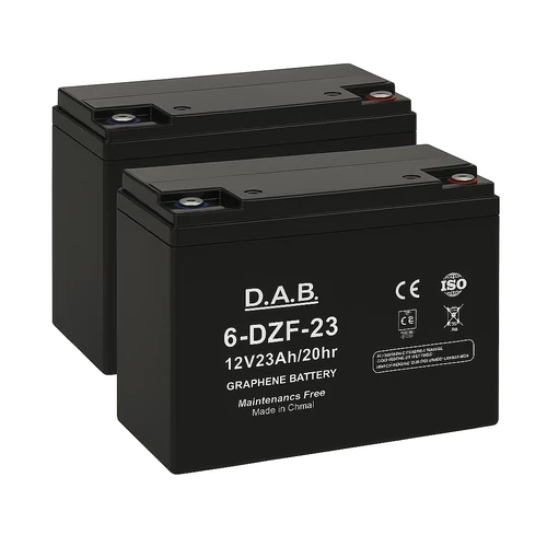 Elektromos Kerékpár Akkumulátor DAB 12V C20/23Ah Graphene Ciklikus VRLA 24V-os csomag (6-DZF-23)