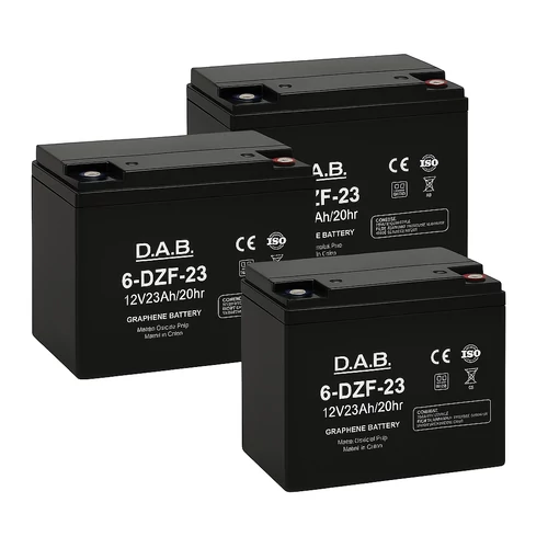 Elektromos Kerékpár Akkumulátor DAB 12V C20/23Ah Graphene Ciklikus VRLA 36V-os csomag (6-DZF-23)