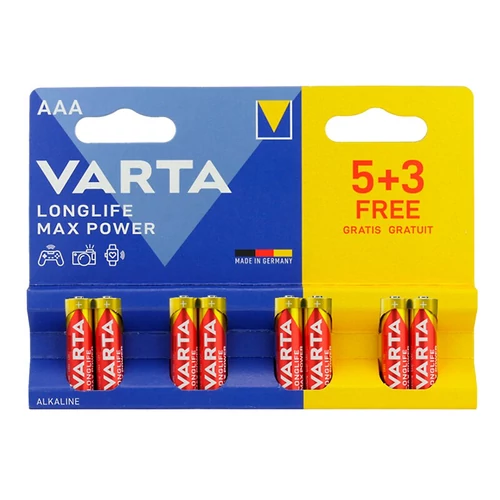 Varta Longlife Max Power LR03/AAA elem 5+3 - 8db