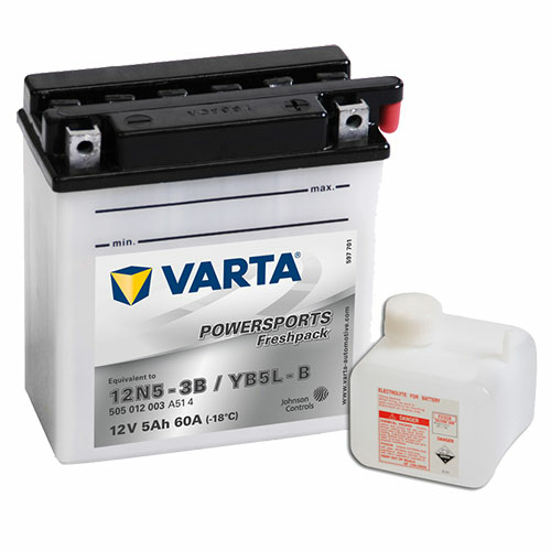 Varta Powersports Freshpack YB5L-B  12V 5Ah 60A jobb+ motorakkumulátor (505012003A514)