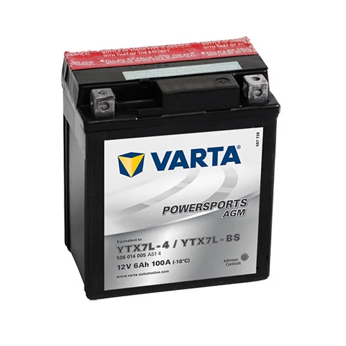 Varta Powersports AGM YTX7L-BS  12V 6Ah 100A jobb+ motorakkumulátor (506014005A514)