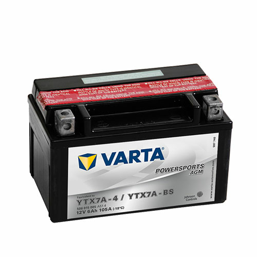 Varta Powersports AGM YTX7A-BS  12V 6Ah 105A bal+ motorakkumulátor (506015005A514)