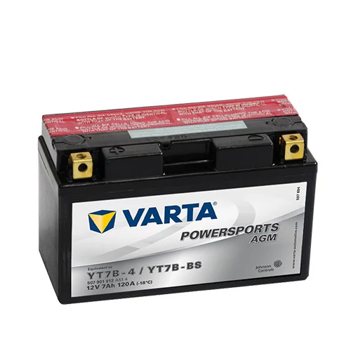 Varta Powersports AGM YT7B-BS  12V 7Ah 120A bal+ motorakkumulátor