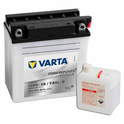 Varta Powersports Freshpack YB9L-B  12V 9Ah 85A jobb+ motorakkumulátor (509015008A514)