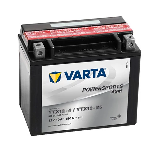 Varta Powersports AGM YTX12-BS  12V 10Ah 150A bal+ motorakkumulátor (510012009A514)