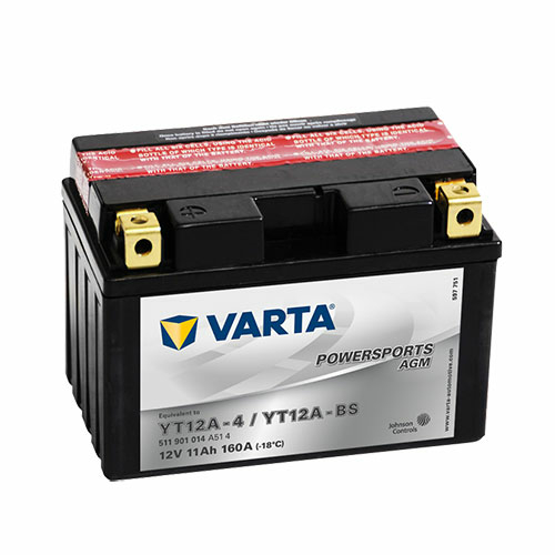 Varta Powersports AGM YT12A-BS  12V 11Ah 160A bal+ motorakkumulátor (511901014A514)
