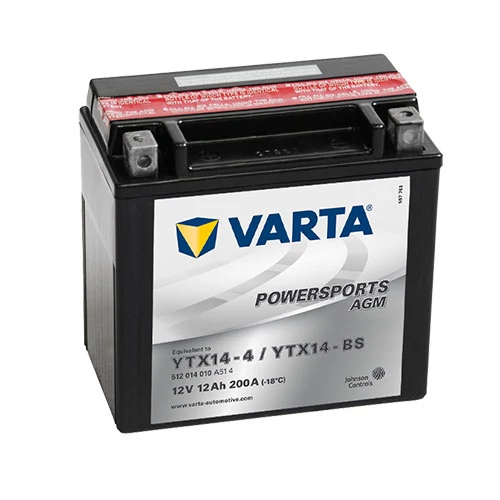 Varta Powersports AGM YTX14-BS  12V 12Ah 200A bal+ motorakkumulátor (512014010A514)