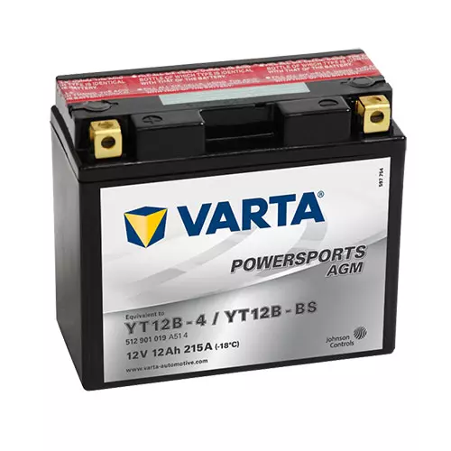 Varta Powersports AGM YT12B-BS  12V 12Ah 215A bal+ motorakkumulátor (512901019A514)