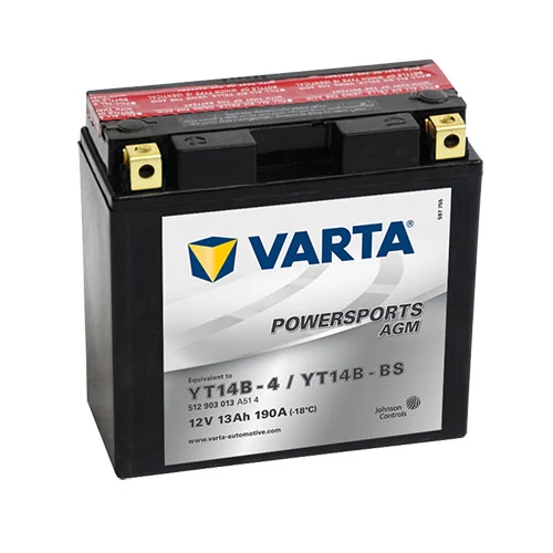 Motor Akkumulátor Varta Powersports AGM YT14B-BS  12V 13Ah 190A bal+ (512903013A514)