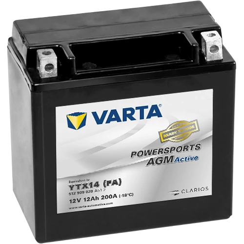Motor Akkumulátor Varta Powersports AGM Active YTX14-4 12V 12Ah 200A bal+ gyárilag üzembehelyezett (512909020A512)
