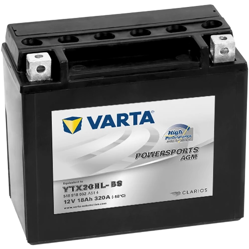 Varta Powersports AGM YTX20HL-BS  12V 18Ah 320A jobb+ motorakkumulátor (518918032A514)
