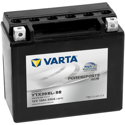 Varta Powersports AGM YTX20HL-BS  12V 18Ah 320A jobb+ motorakkumulátor (518918032A514)