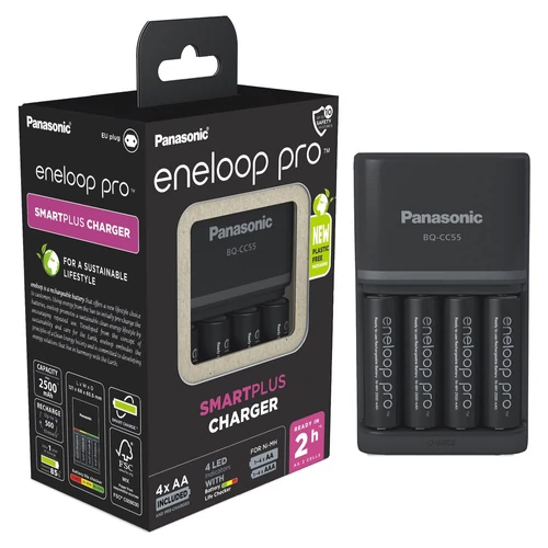 Panasonic Eneloop Pro töltő 2 órás + 4x2500 mAh