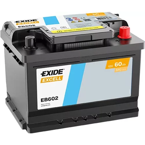 Exide Excell 60Ah 540A Jobb+ Akkumulátor (EB602)