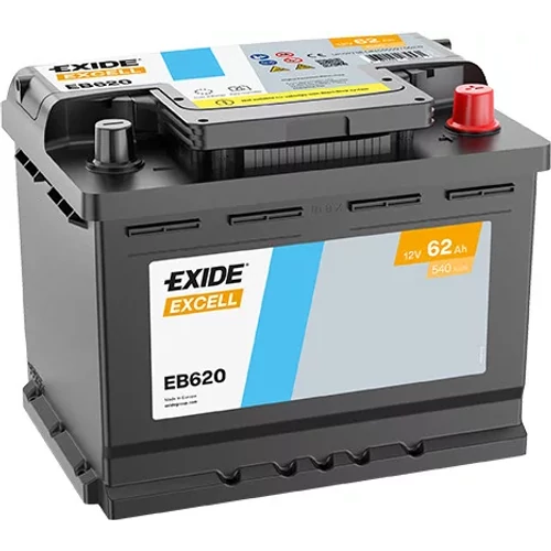 Exide Excell 62Ah 540A Jobb+ Akkumulátor (EB620)