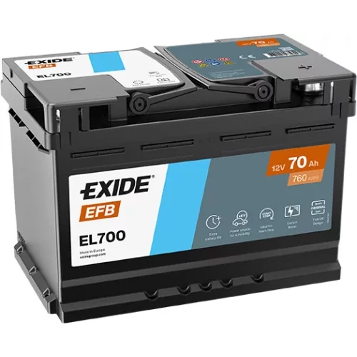 Exide EFB 70Ah 760A Jobb+ Akkumulátor (EL700)