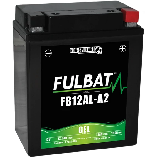 Fulbat GEL YB12AL-A2 12V 12,6Ah 150A jobb+ motorakkumulátor