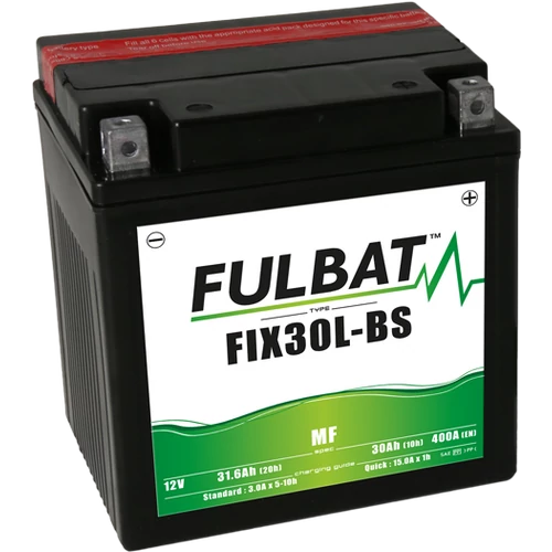 Fulbat AGM YIX30L-BS 12V 31,6Ah 400A motorkerékpár akkumulátor