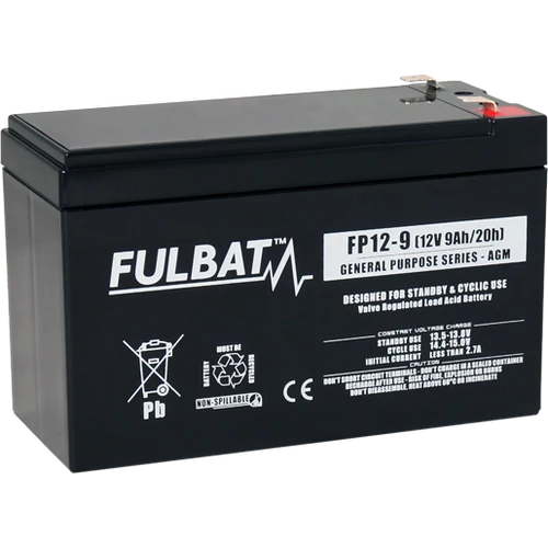 Fulbat 12V 9Ah VRLA T2 szünetmentes tápegység akkumulátor (UPS)