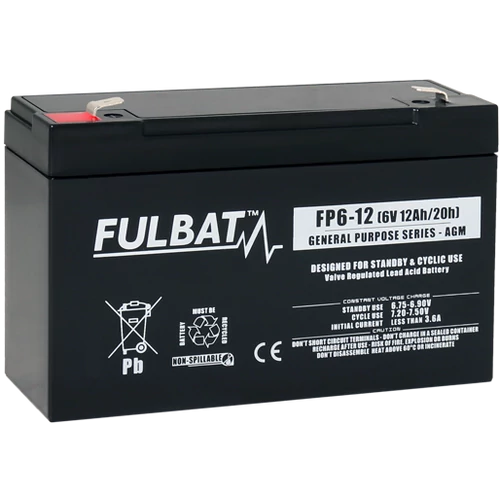 Fulbat General Purpose 6V C5/10Ah C20/12Ah VRLA akkumulátor