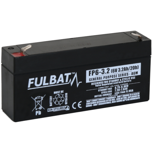 Fulbat General Purpose 6V C20/3,2Ah VRLA akkumulátor