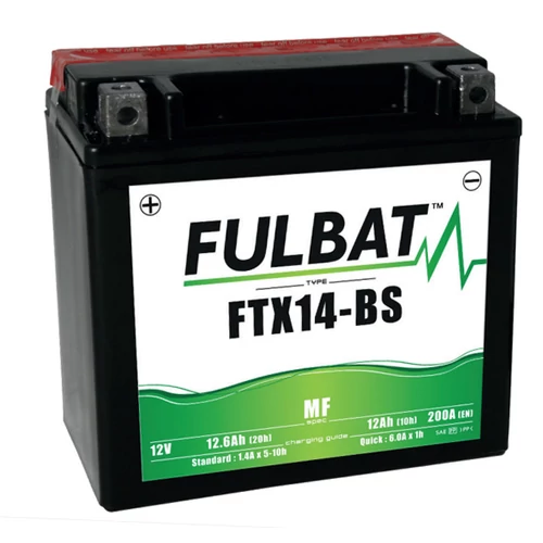Fulbat AGM YTX14-BS 12V 12,6Ah 200A bal+ motorkerékpár akkumulátor