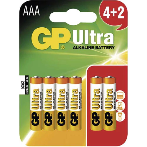 GP Ultra Alkaline LR03/AAA elem - 6db