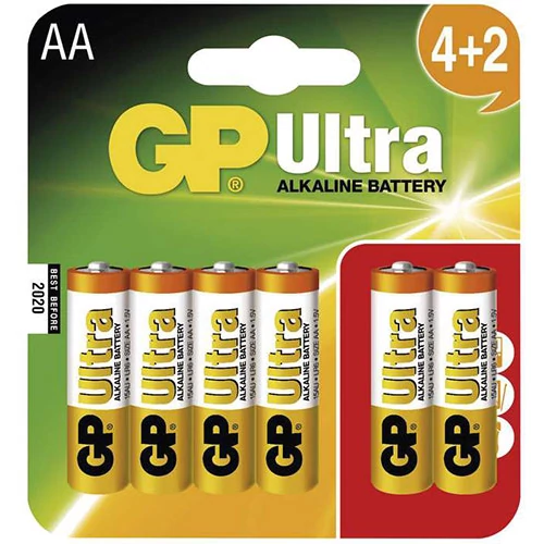 GP Ultra Alkaline LR6/AA elem - 6db