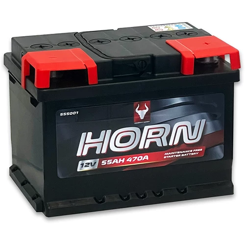 Autó Akkumulátor Horn 12V 55Ah 470A jobb+