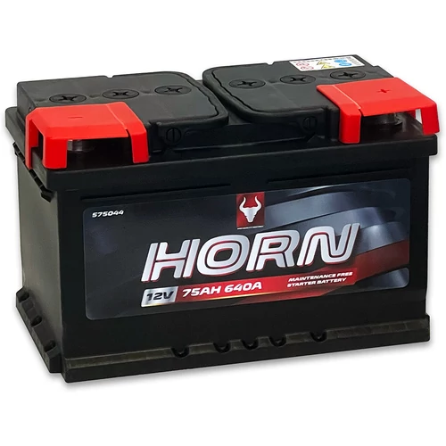 Autó Akkumulátor Horn 12V 75Ah 640A jobb+