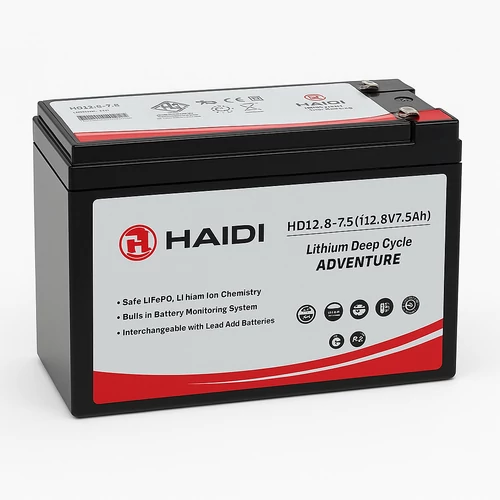 HAIDI HD12.8V-7,5 Ah LiFePo4 Zárt gondozás mentes ciklikus akkumulátor Bluetooth