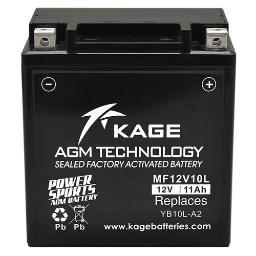 Motor Akkumulátor KAGE AGM MF YB10L-A2 (MF12V10L) 12V 11Ah 135A gyárilag üzembehelyezett 