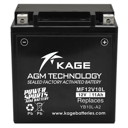KAGE AGM MF YB10L-A2 (MF12V10L) 12V 11Ah 135A gyárilag üzembehelyezett motorkerékpár akkumulátor