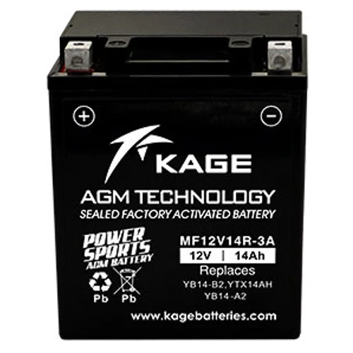 KAGE AGM MF KYB14-B2 (MF12V14R-3A) 12V 14Ah 200A gyárilag üzembehelyezett motorkerékpár akkumulátor