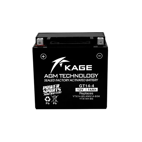 Motor Akkumulátor KAGE MF YTX14-BS (GT14-4) 12V 14Ah 200A bal+ gyárilag üzembehelyezett