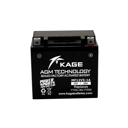 KAGE AGM MF YTX5L-BS (MF12V5-1A) 12V 5Ah 70A gyárilag üzembehelyezett motorkerékpár akkumulátor