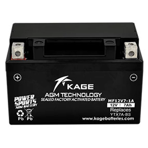 Motor Akkumulátor KAGE AGM MF YTX7A-BS (KF12V7-1A) 12V 6Ah 105A gyárilag üzembehelyezett