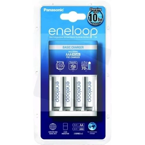 Panasonic Eneloop töltő + 4x750 mAh