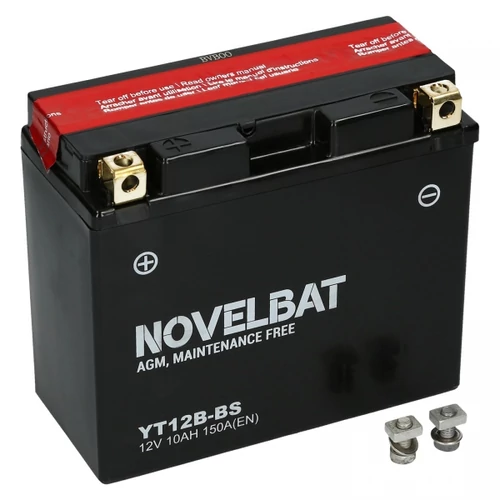 Novelbat YT12B-BS AGM 12V 10Ah 150A bal+ gyárilag üzembehelyezett motorkerékpár akkumulátor