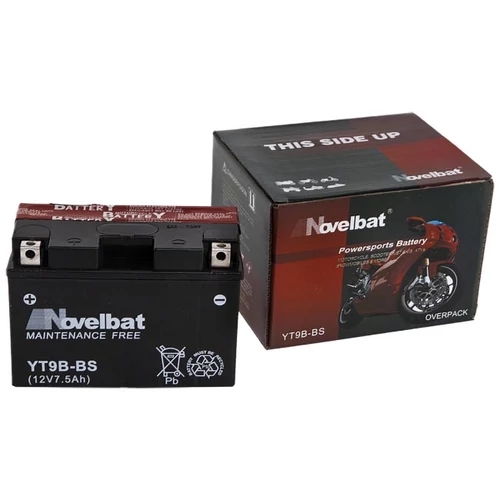 Novelbat AGM YT9B-BS 12V 7,5Ah 80A motorkerékpár akkumulátor