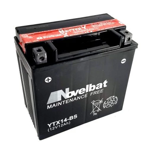 Novelbat YTX14-BS AGM 12V 12Ah 190A bal+ motorkerékpár akkumulátor