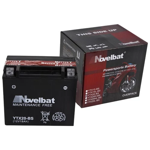 Novelbat AGM YTX20-BS 12V 18Ah 210A motorkerékpár akkumulátor